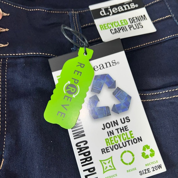 NEW D. Jeans Women’s Dark Denim Capris Plus Size 20W - Picture 4 of 6